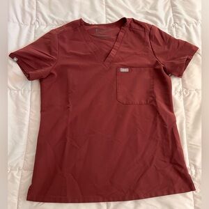 Figs Women's Dark Cherry Catarina™ - One-Pocket Scrub Top - S / Dark Cherry